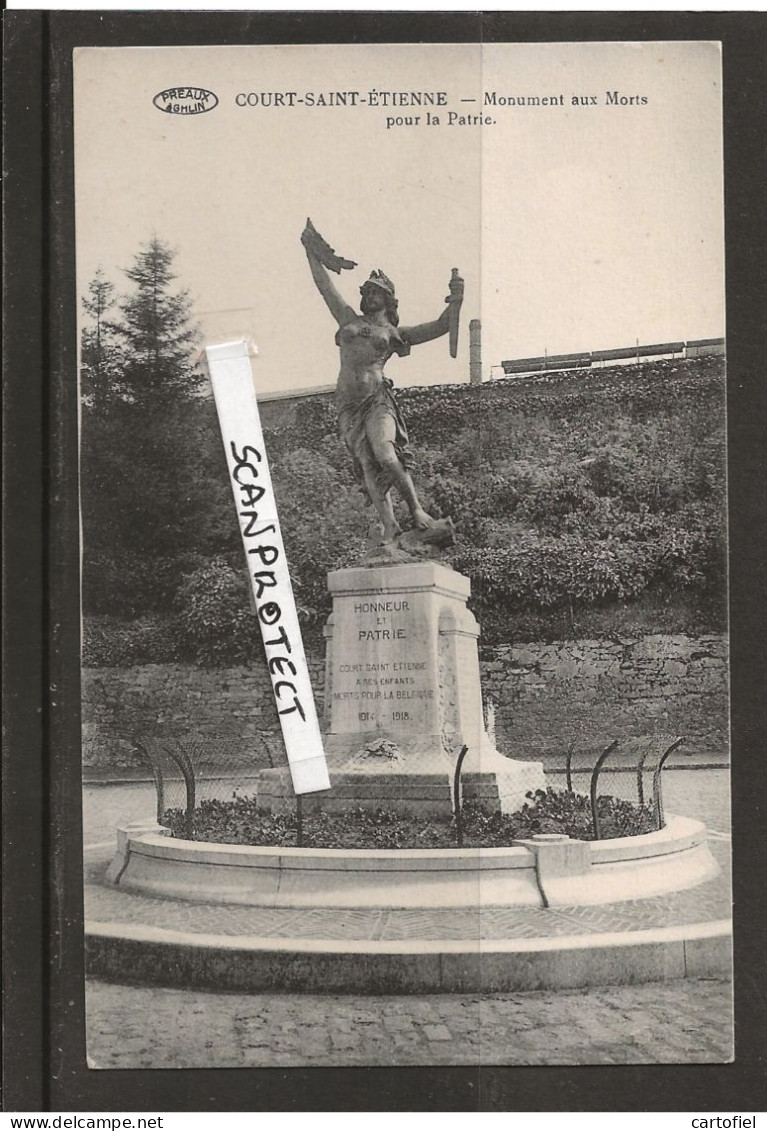 COURT-SAINT-ETIENNE-MONUMENT AUX MORTS POUR LA PATRIE-1914-1918-TRES RARE-PAS ENVOYEE-VOYEZ LES 2 SCANS-TOP ! ! ! - Court-Saint-Etienne