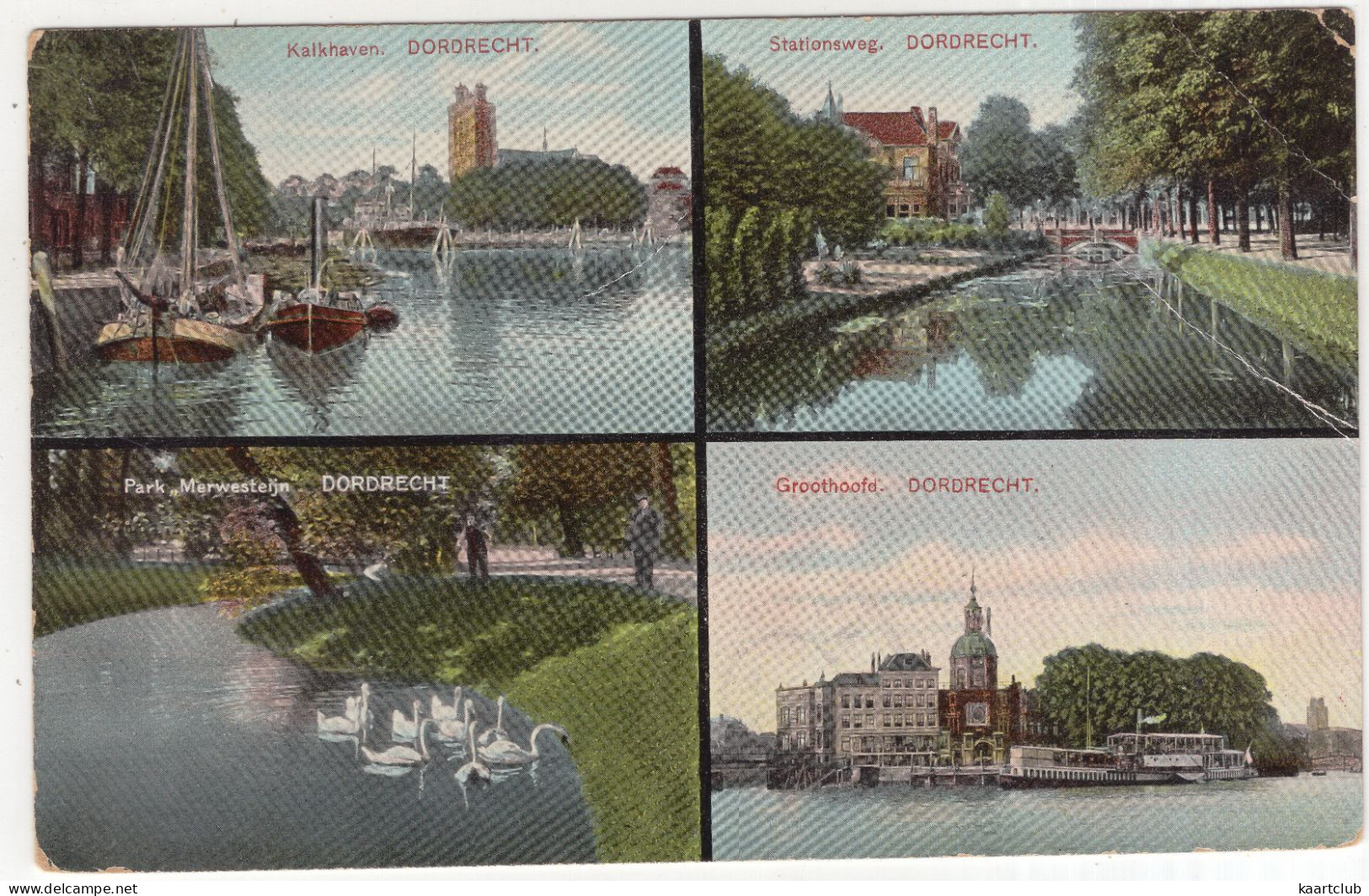 Dordrecht: Kalkhaven, Stationsweg, Park Merwesteijn, Groothoofd - (Zuid-Holland, Nederland) - 1908 - Dordrecht