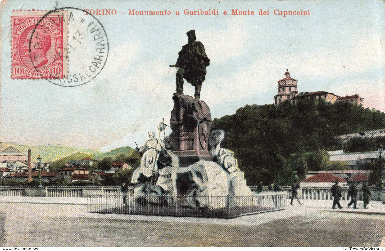 ITALIE - Torino - Monumento A Garibaldi E Monte Dei Capuccini - Colorisé - Carte Postale Ancienne - Lugares Y Plazas