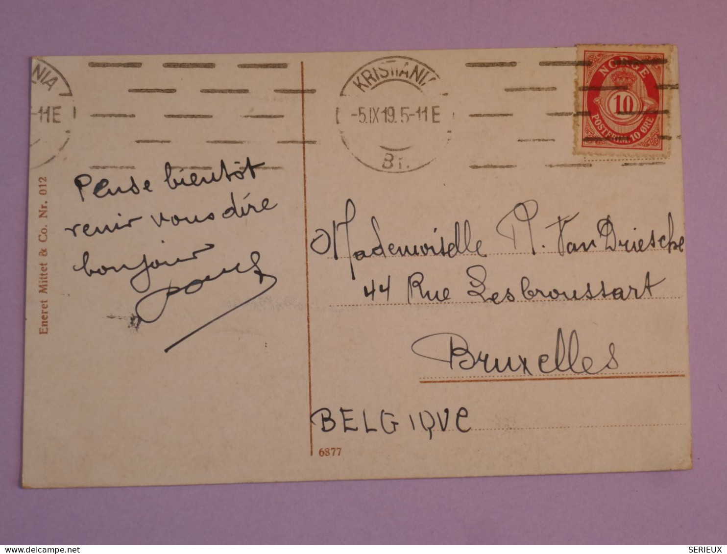 DB11 NORGE   BELLE  LETTRE CARTE 1919  A BRUXELLES BELGIUM  ++AFF. INTERESSANT+++ - Lettres & Documents