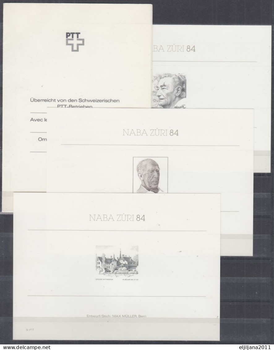 SALE !! 50 % OFF !! ⁕ Switzerland 1984 ⁕ NABA ZURI 84 Proofs On Coated Paper, Vignette ⁕ 3v MNH Booklet ⁕ - Ungebraucht