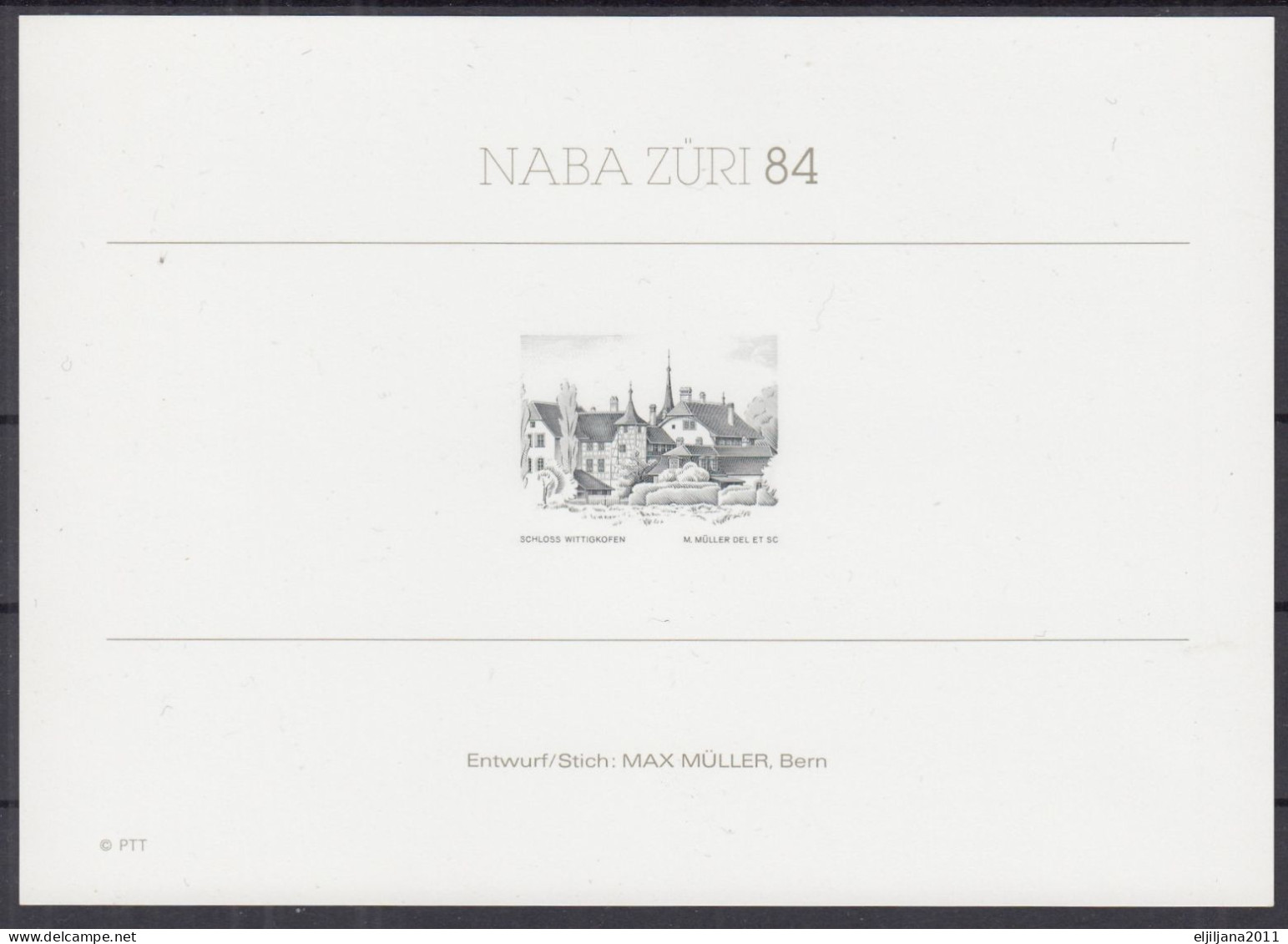 SALE !! 50 % OFF !! ⁕ Switzerland 1984 ⁕ NABA ZURI 84 Proofs On Coated Paper, Vignette ⁕ 3v MNH Booklet ⁕ - Ongebruikt