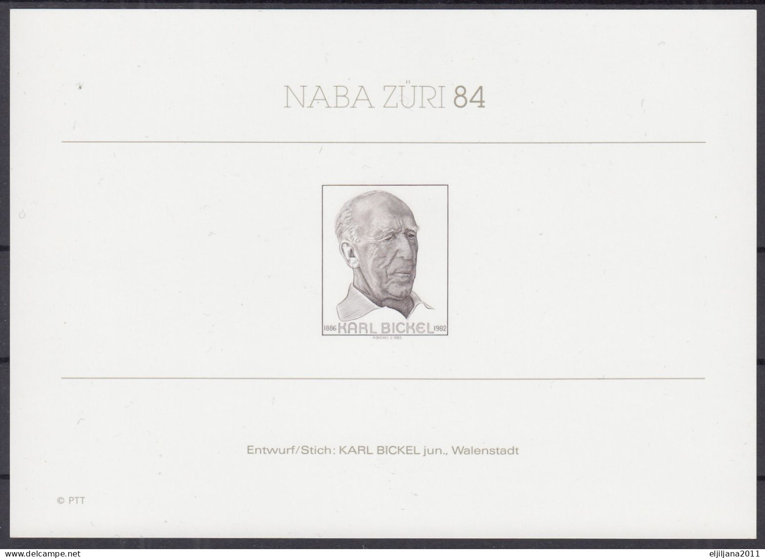 SALE !! 50 % OFF !! ⁕ Switzerland 1984 ⁕ NABA ZURI 84 Proofs On Coated Paper, Vignette ⁕ 3v MNH Booklet ⁕ - Neufs