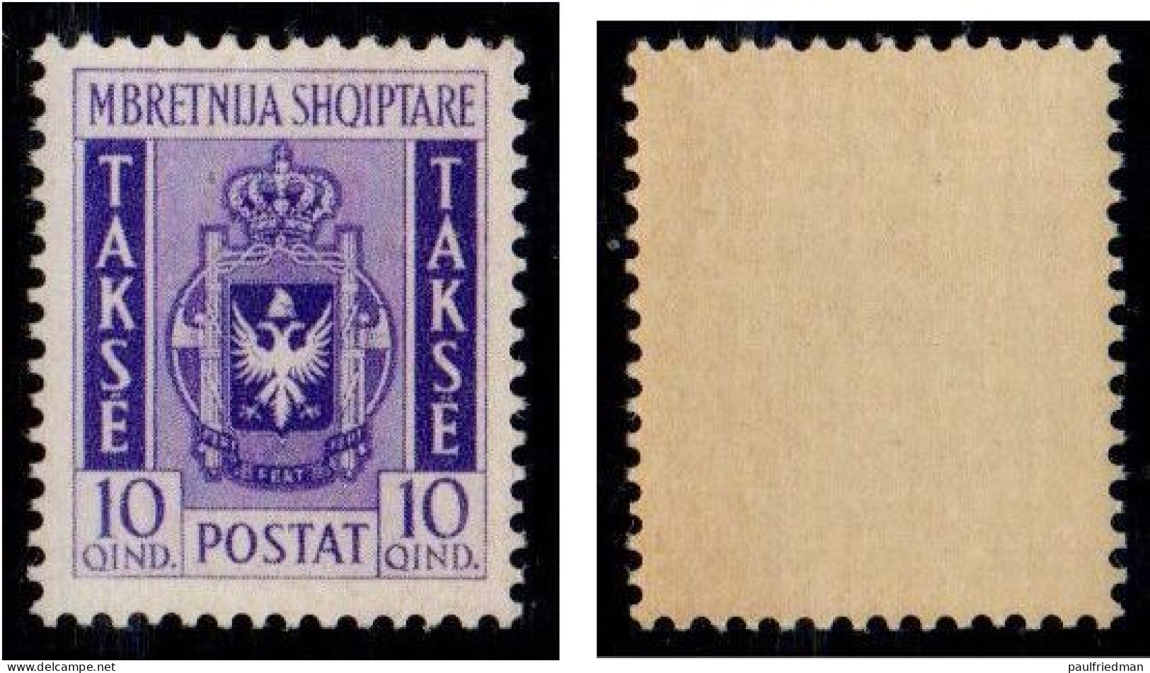 Occupazione Albania 1940 - Segnatasse 10 Q. - Gomma Integra MNH** - Albania