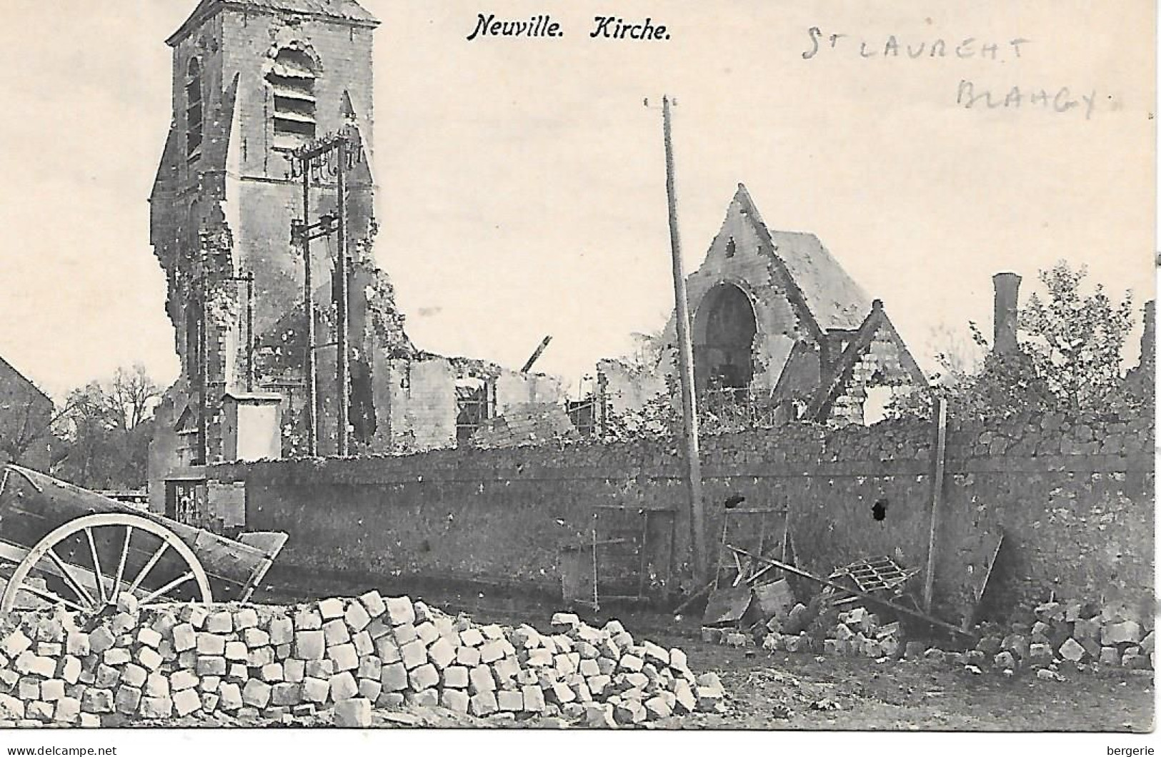 B/220                    62    Saint- Laurent-blangy         -   église Bombardée - Saint Laurent Blangy