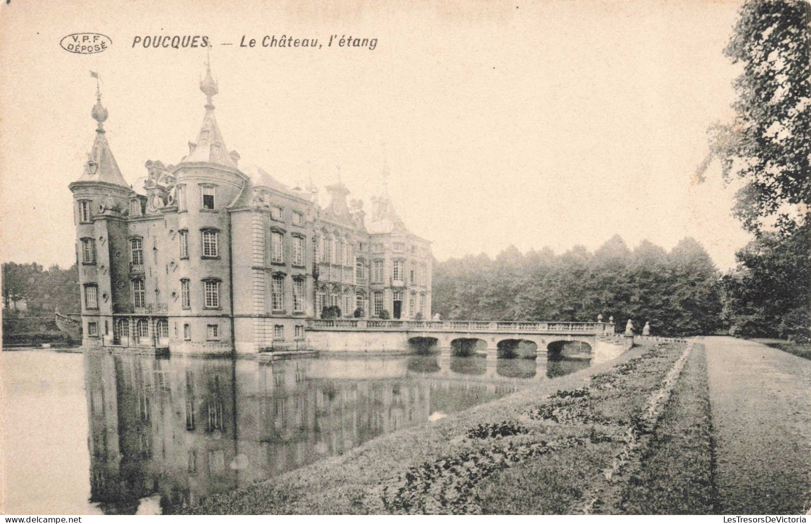 BELGIQUE - Poucques - Le Château, L'étang - Carte Postale Ancienne - Gent