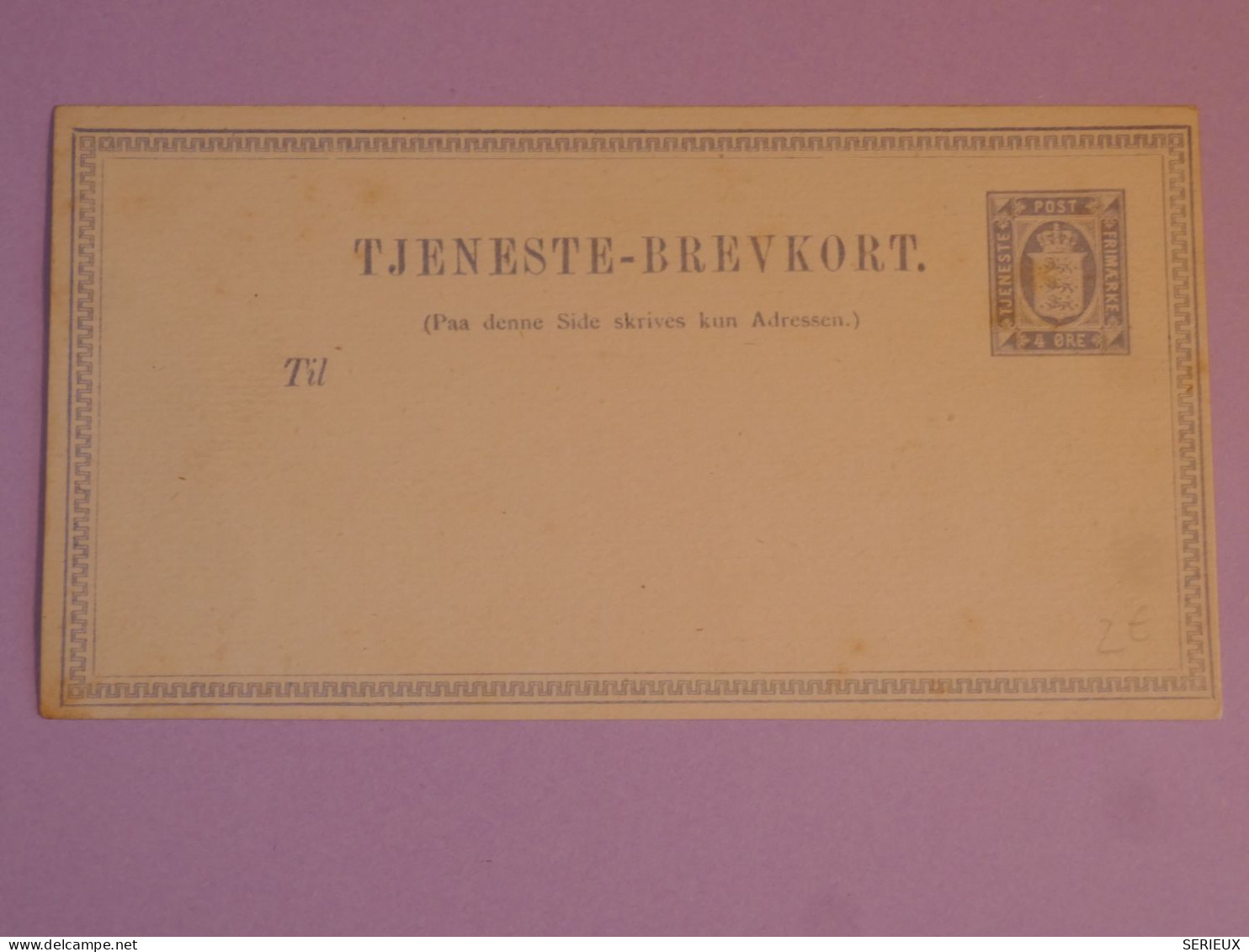 DB11 NORGE BELLE  LETTRE ENTIER ENV. 1920 NON VOYAGEE++ - Enteros Postales