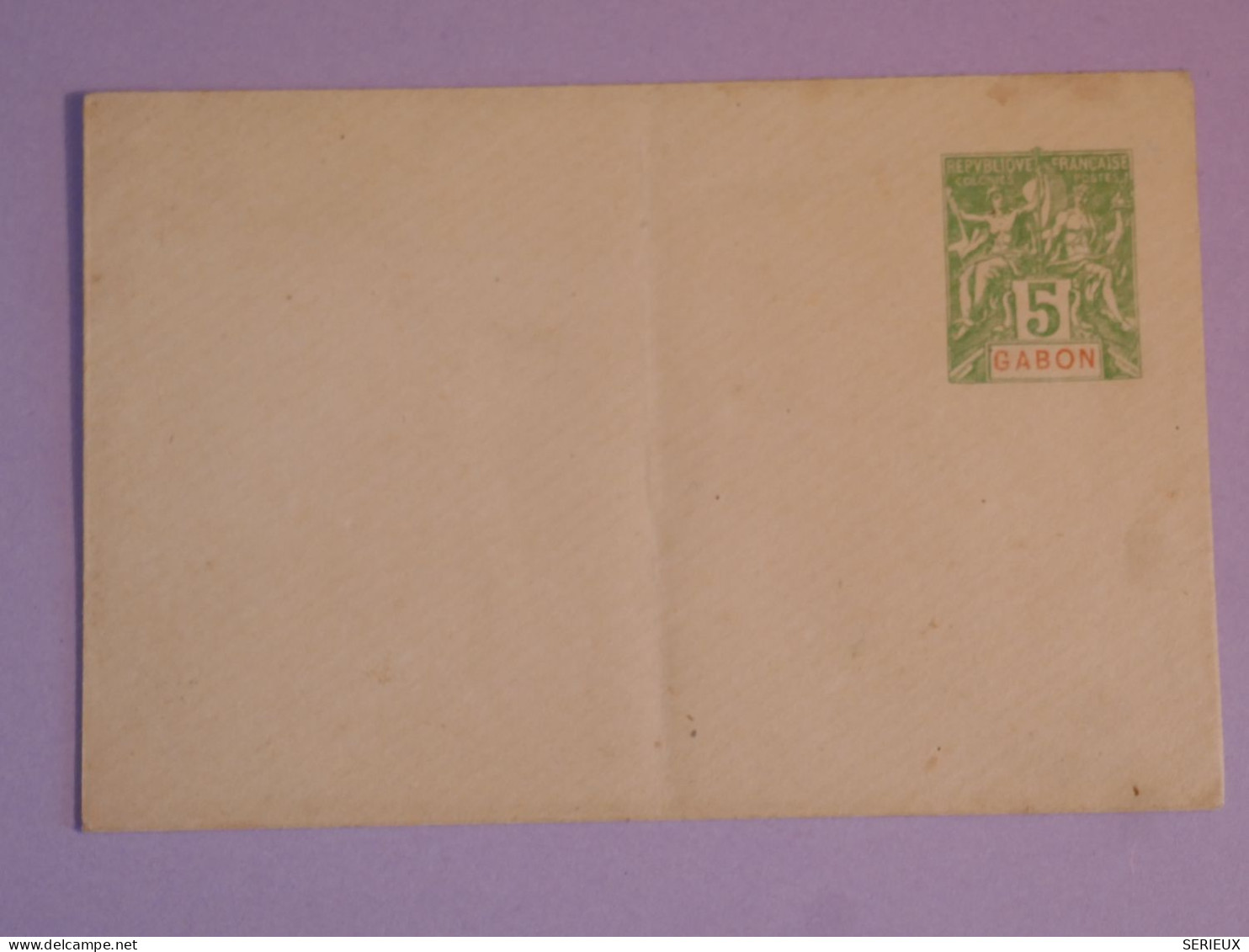 DB11 GABON   BELLE  LETTRE ENTIER   ENV. 1920 NON VOYAGEE++ - Covers & Documents