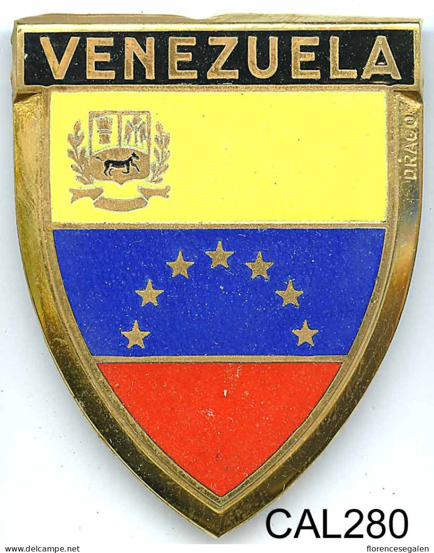 CAL280 - PLAQUE CALANDRE AUTO - VENEZUELA - Placas Esmaltadas (desde 1961)