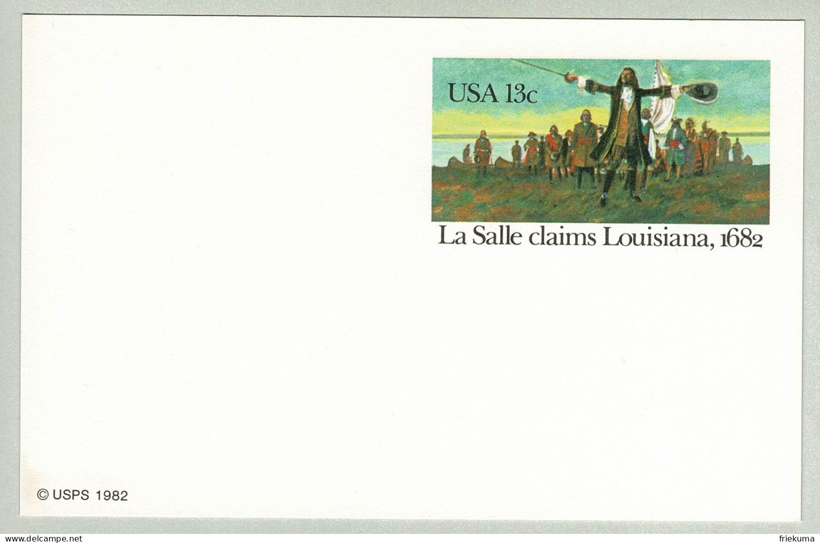 USA 1982, Ganzsachenkarte La Salle Claims Louisiana - Indépendance USA