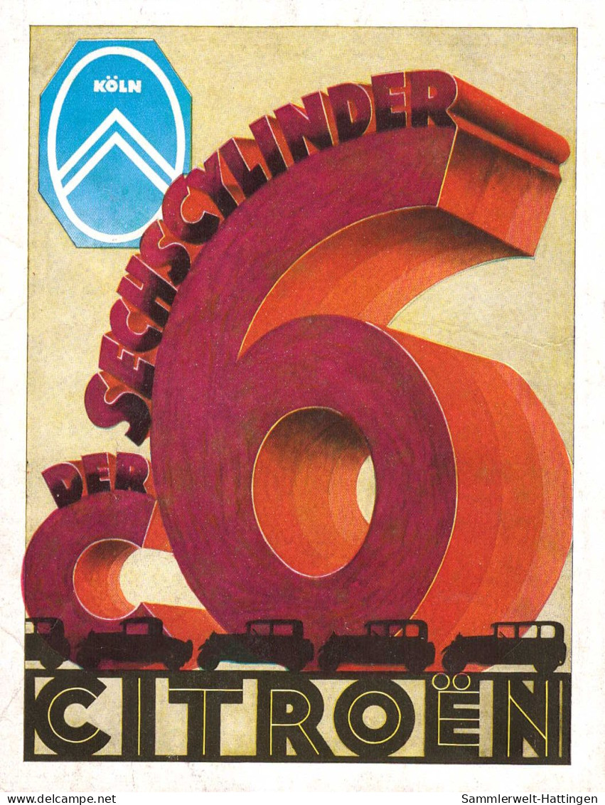 602255 | Auto, Werbung (18x13,5cm)  Aus Der Zeitschrift "Das Magazin" 6 / 1929, Rückseite Bedruckt, Citroen | Köln (W 50 - Autres & Non Classés