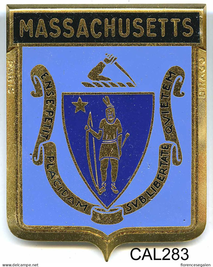 CAL283 - PLAQUE CALANDRE AUTO - MASSACHUSETTS - Emailplaten (vanaf 1961)