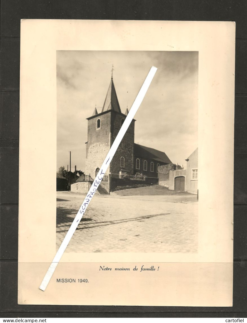 AVERNAS-LE-BAUDUIN-L'EGLISE-PHOTO ORIGINAL-NOTRE MAISON DE FAMILLE-MISSION-1949-PIECE UNIQUE-VOYEZ LES 2 SCANS - Hannut