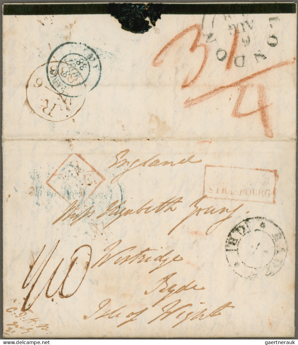 Baden - Vorphilatelie: 1838, Vollständiger Trauerbrief Ab Baden-Baden 31.Juli 18 - Prephilately