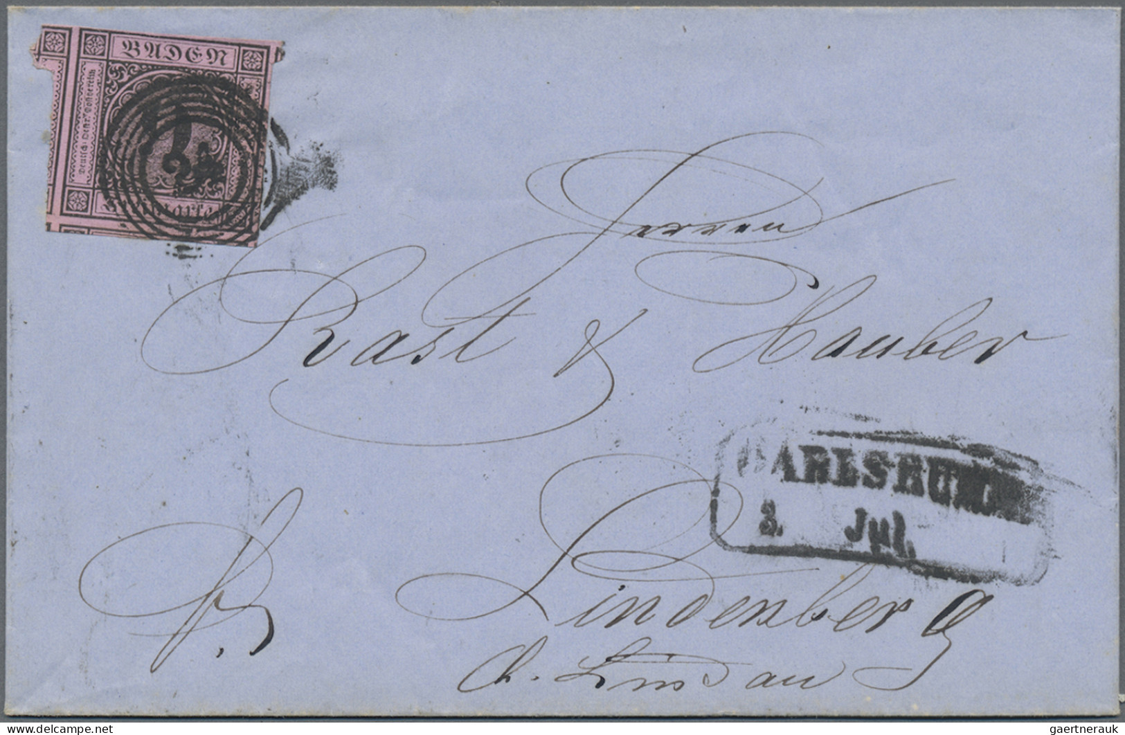 Baden - Marken Und Briefe: 1851, 9 Kr Schwarz/lilarosa, Farbfrisches Und -intens - Other & Unclassified