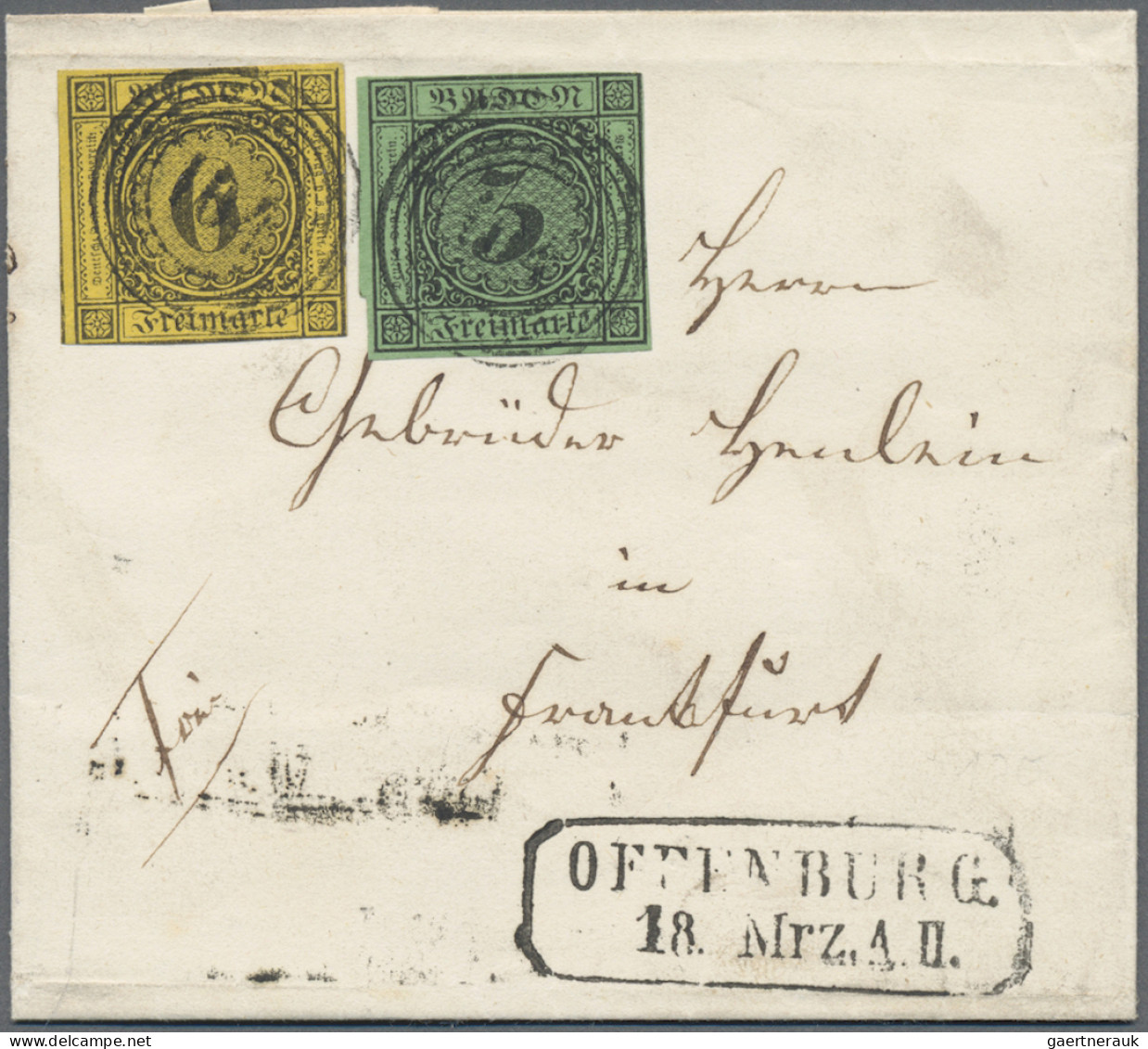 Baden - Marken Und Briefe: 1853, 3 Kr Und 6 Kr Auf Dekorativem Kleinen Weißen Br - Other & Unclassified