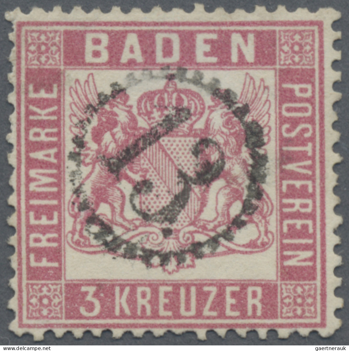 Baden - Marken Und Briefe: 1862, Wappenausgabe 3 Kr. Rosa Mit Enger Zähnung Mit - Other & Unclassified