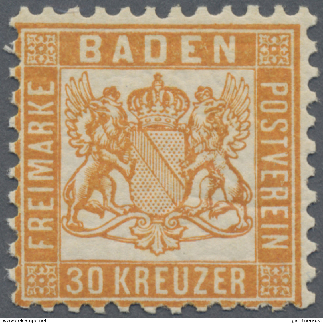 Baden - Marken Und Briefe: 1862, 30 Kr Lebhaftgelborange, Farbfrisches Kabinetts - Sonstige & Ohne Zuordnung