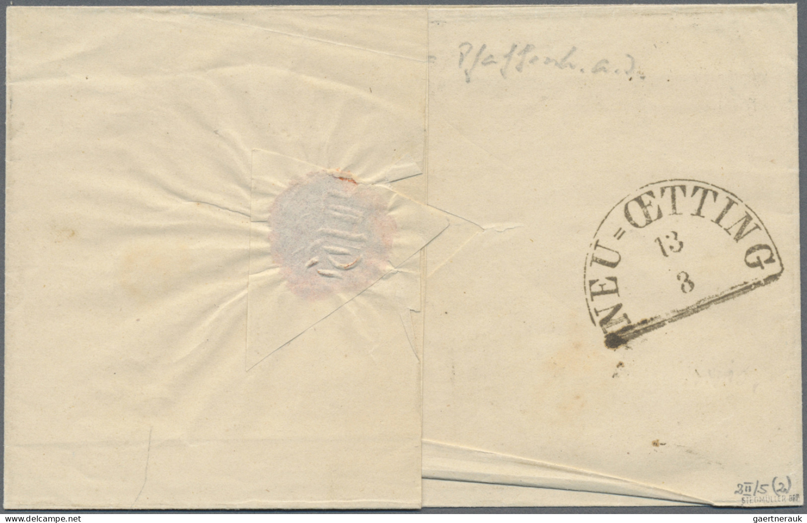 Bayern - Marken Und Briefe: 1850, 2 Einzelwerte 3 Kr Blau, Platte 5, Entwertet M - Other & Unclassified