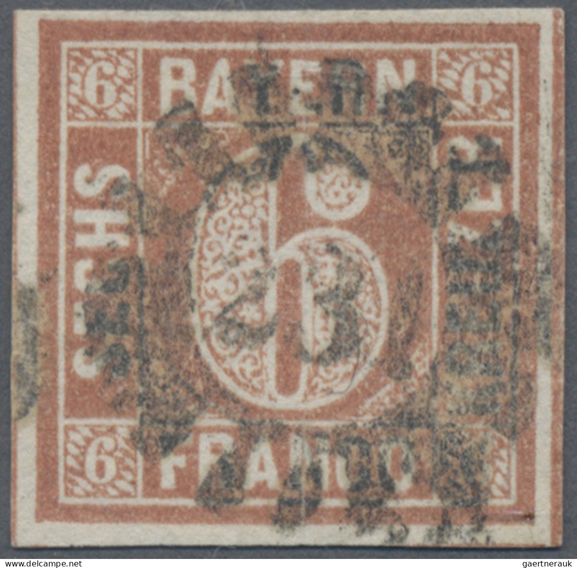 Bayern - Marken Und Briefe: 1849, 6 Kr Rötlichbraun Von Platte1(unterbrochener K - Other & Unclassified
