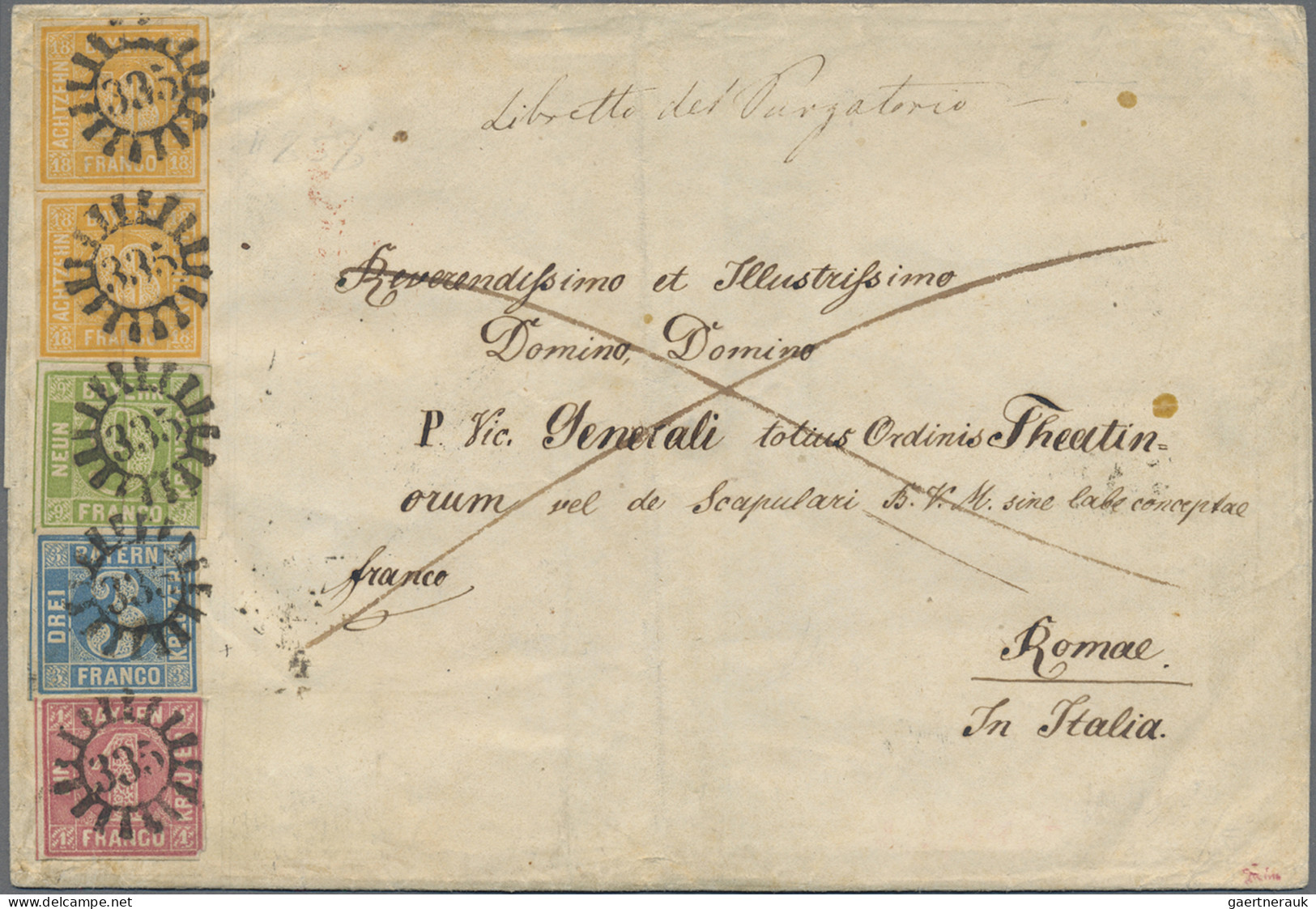 Bayern - Marken Und Briefe: 1850 - 1856, Wertziffern Im Kreis 18 Kr. Gelborange - Otros & Sin Clasificación