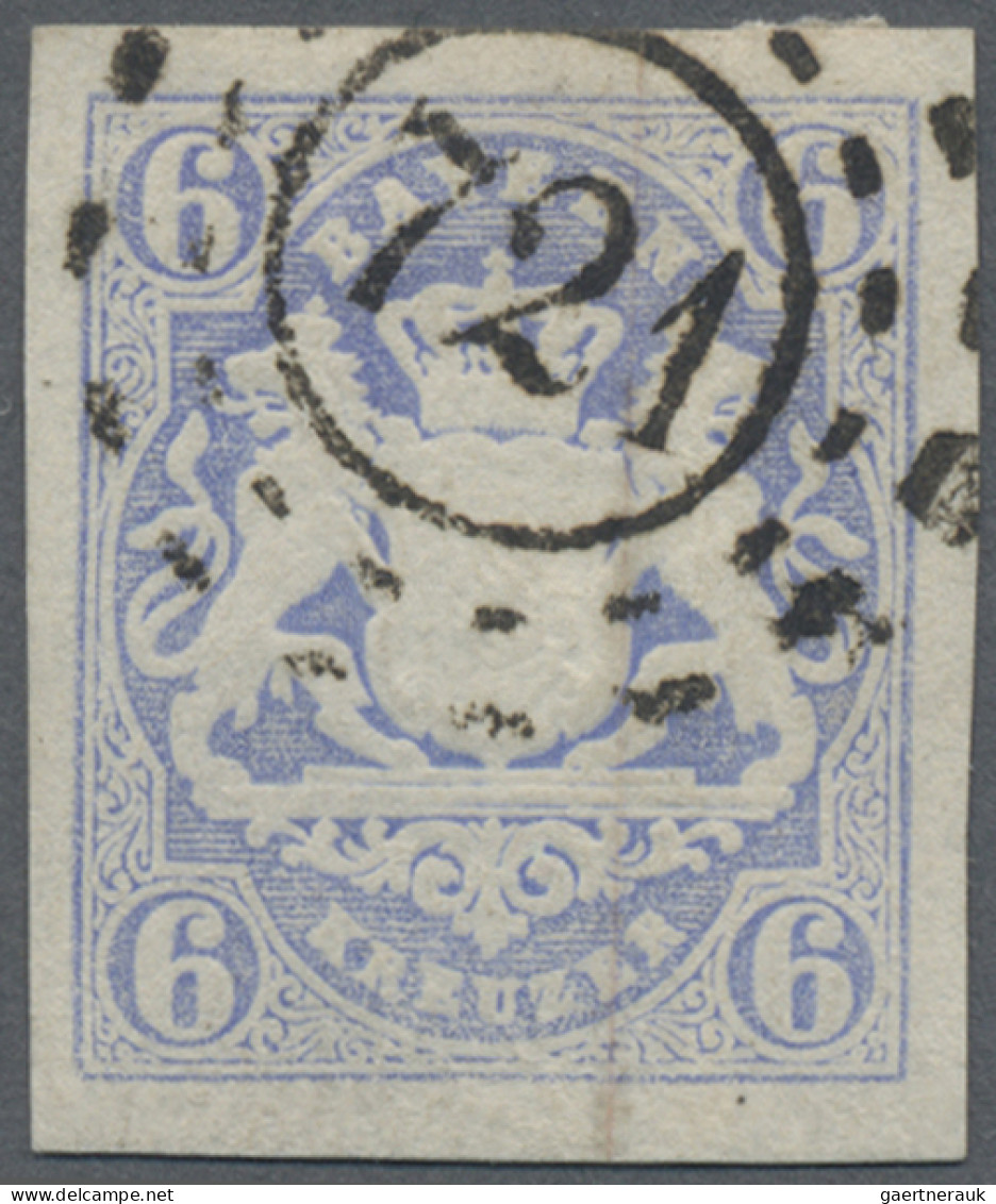 Bayern - Marken Und Briefe: 1867, 6 Kr Staatswappen Mittelultramarin, Allseits M - Other & Unclassified