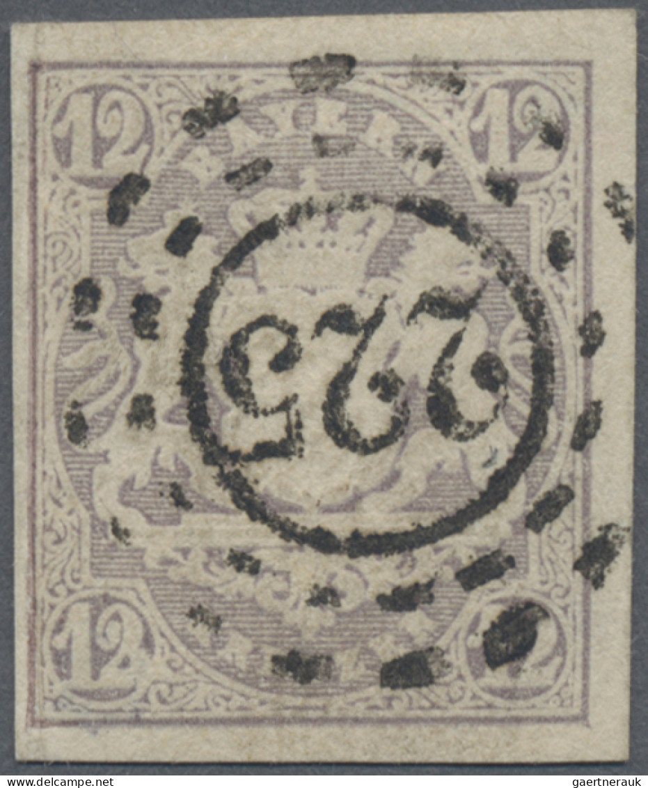 Bayern - Marken Und Briefe: 1867, 12 Kr. Hellbraunviolett Kabinettstück Mit Plat - Sonstige & Ohne Zuordnung