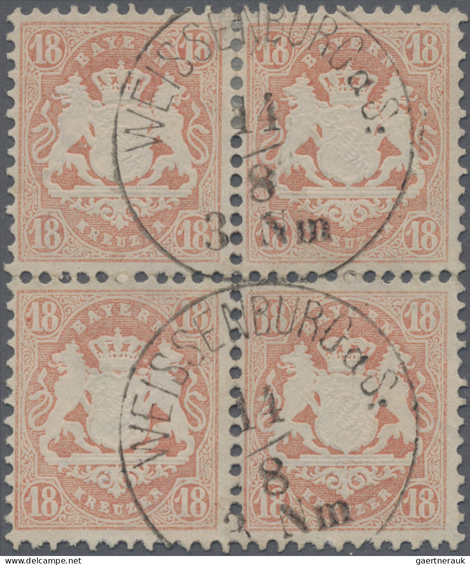 Bayern - Marken Und Briefe: 1870 'Wappen' 18 Kr. Mattziegelrot, Zwei Ursprünglic - Altri & Non Classificati