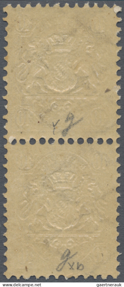 Bayern - Marken Und Briefe: 1873, TYPENPAAR 10 Kr. Dunkelgelb, Leuchtend Farbfri - Other & Unclassified