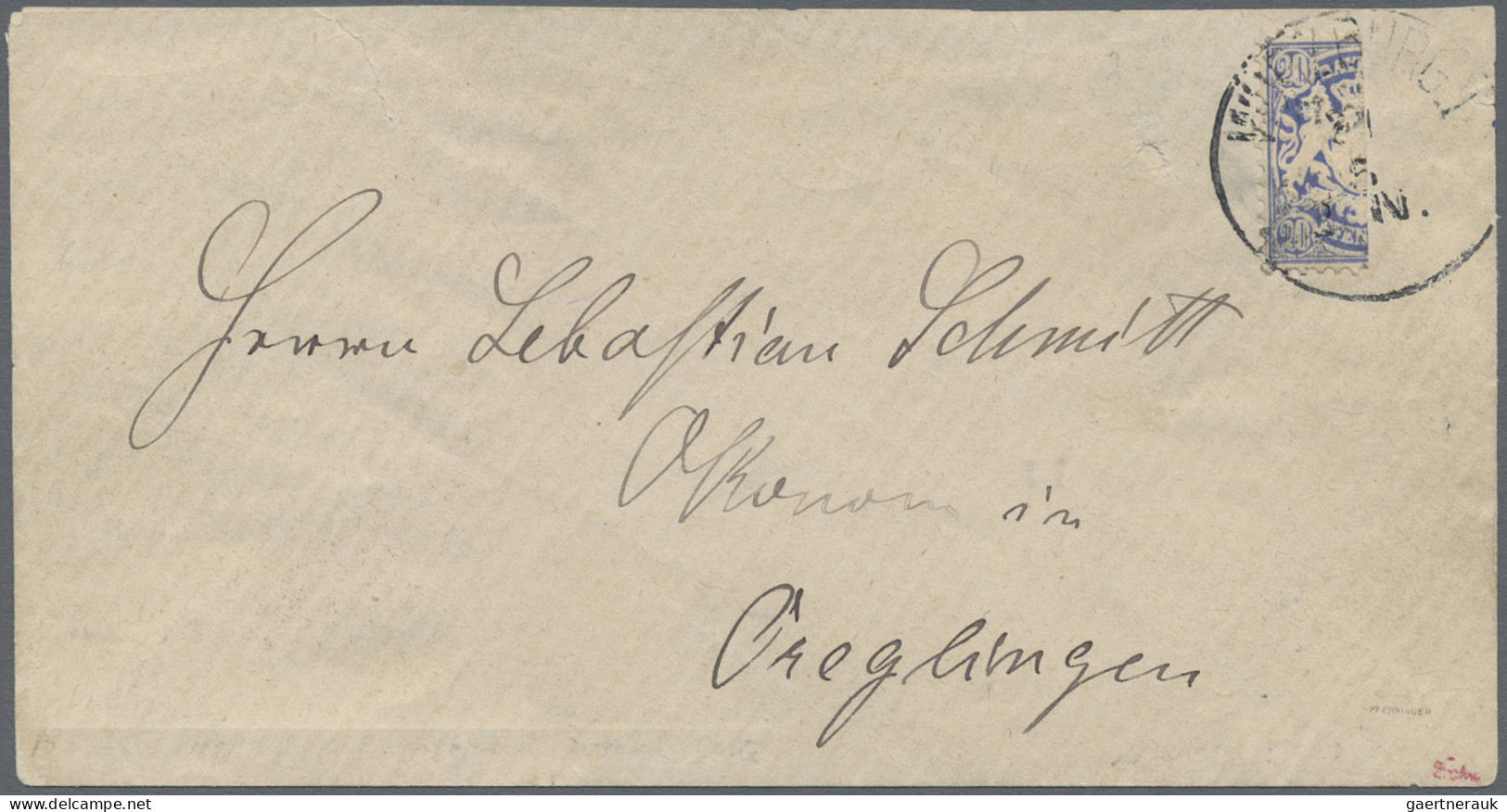 Bayern - Marken Und Briefe: 1881, 20 Pfg. Ultramarin, Wasserzeichen "senkrechte - Sonstige & Ohne Zuordnung