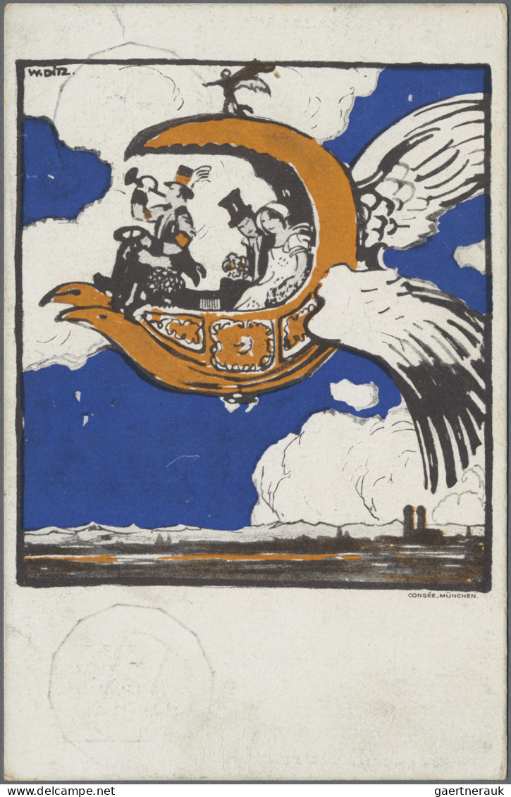 Bayern - Ganzsachen: 1912, Flugpostkarte 5 Pfg. Luitpold + 25 Pfg. "BAEC" Mit Bi - Sonstige & Ohne Zuordnung