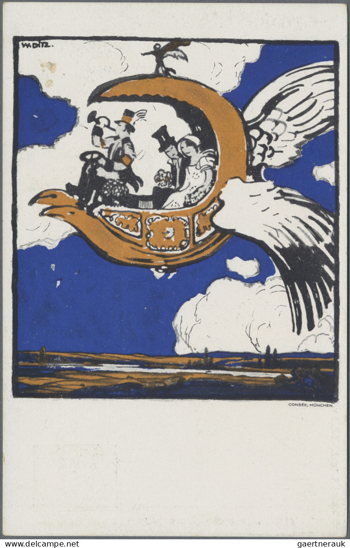 Bayern - Ganzsachen: 1912, Flugpostkarte 5 Pfg. Luitpold + 25 Pfg. "Nürnberg", U - Autres & Non Classés