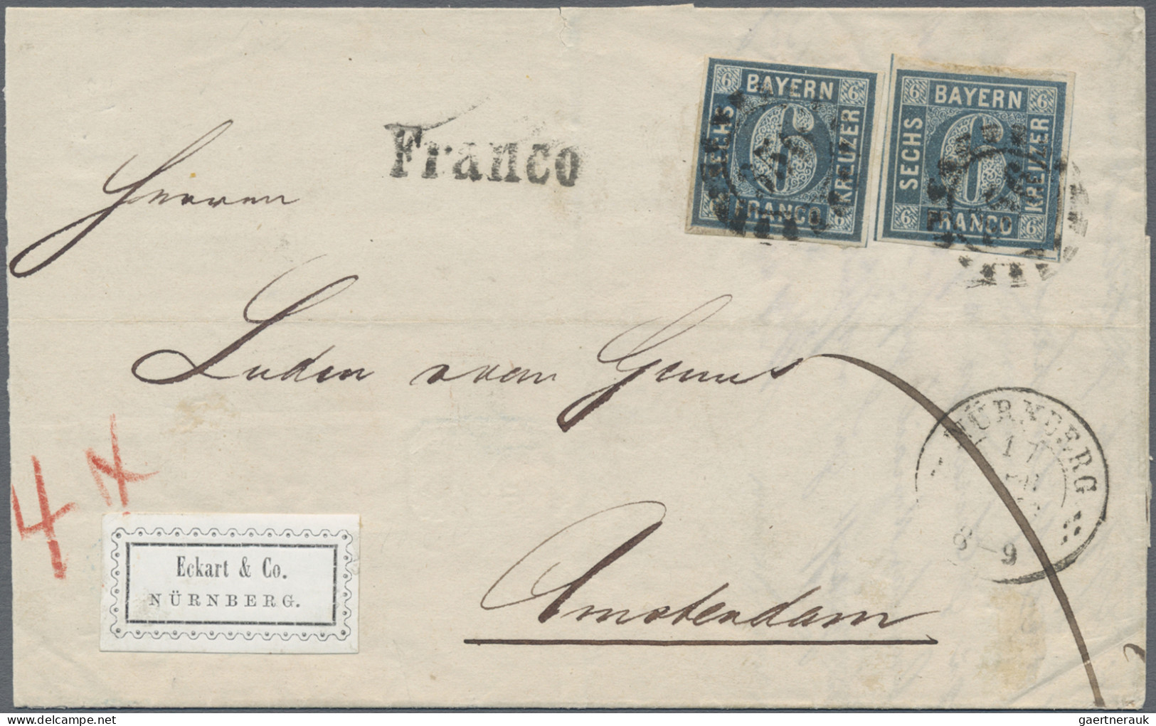 Bayern - Social Philately: 12KR FRANKATUR ZWISCHEN BAYERN UND DEN NIEDERLANDEN 1 - Other & Unclassified