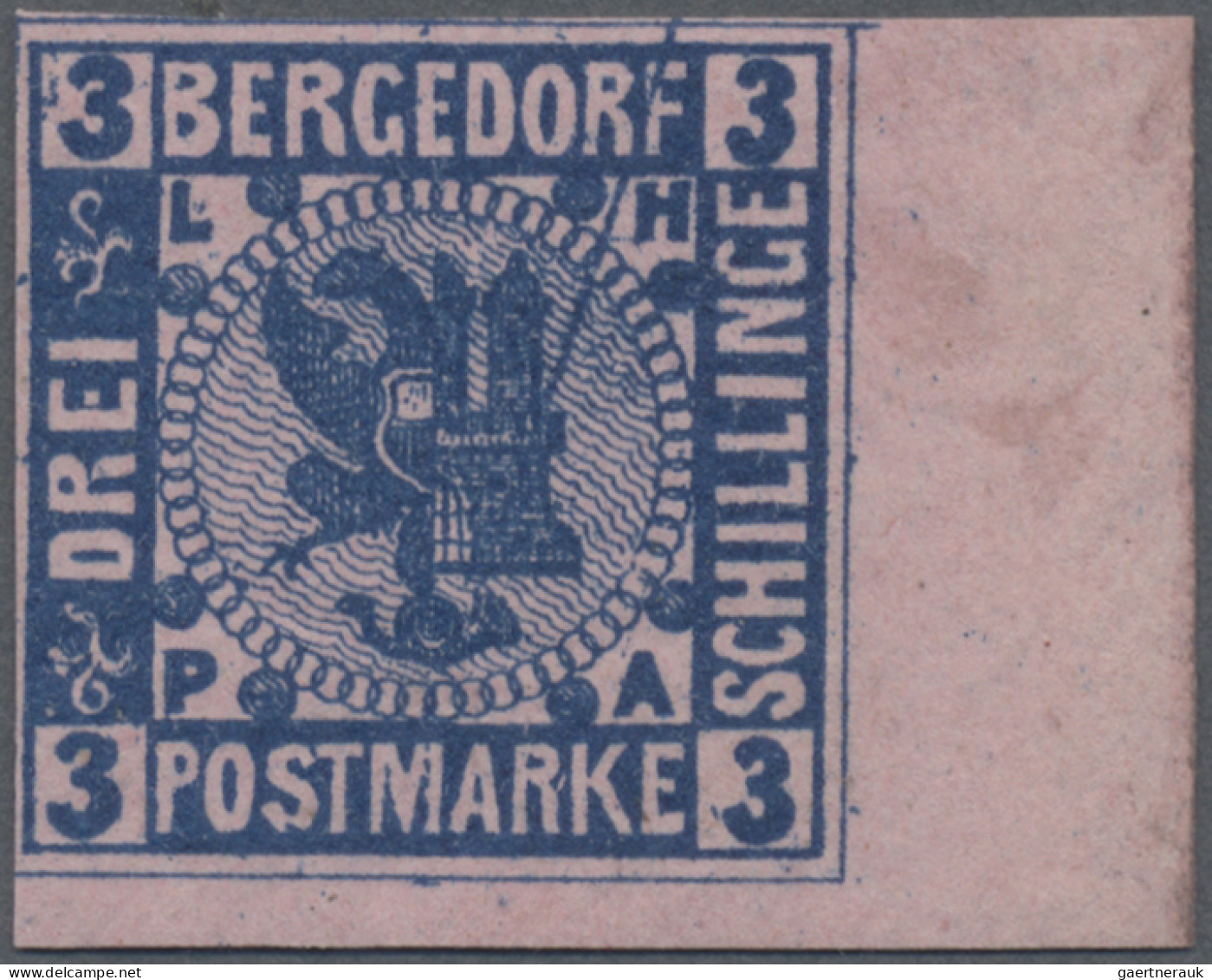 Bergedorf - Marken Und Briefe: 1861, 3 S Wappen, Breitrandiges Postfrisches Exem - Bergedorf