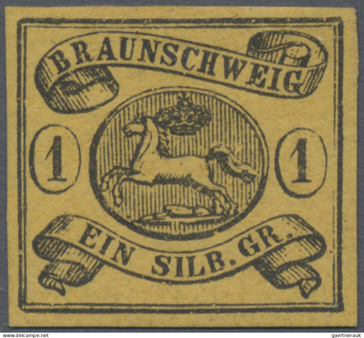 Braunschweig - Marken Und Briefe: 1853, 1 Sgr. Wappen Braungelb, Ungebraucht, Al - Brunswick