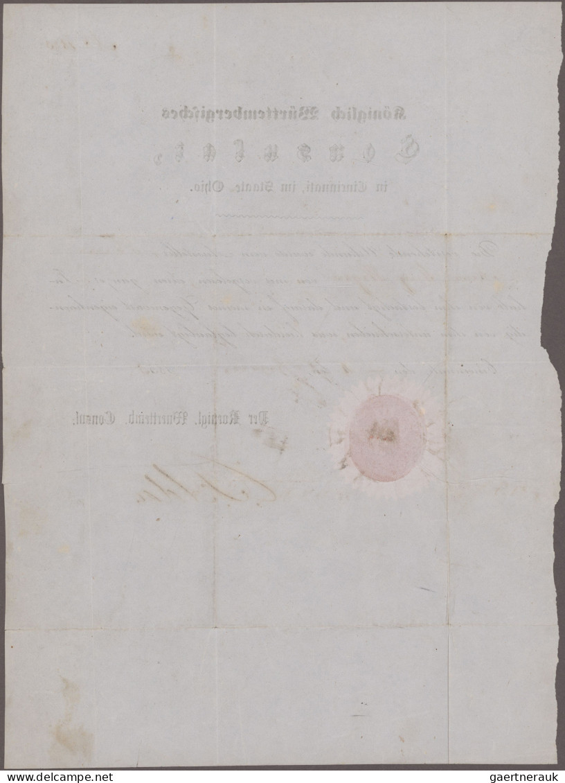 Bremen - Vorphilatelie: 1855/65, Auswanderer-, Consularpost, 4 Briefe (1 Umschla