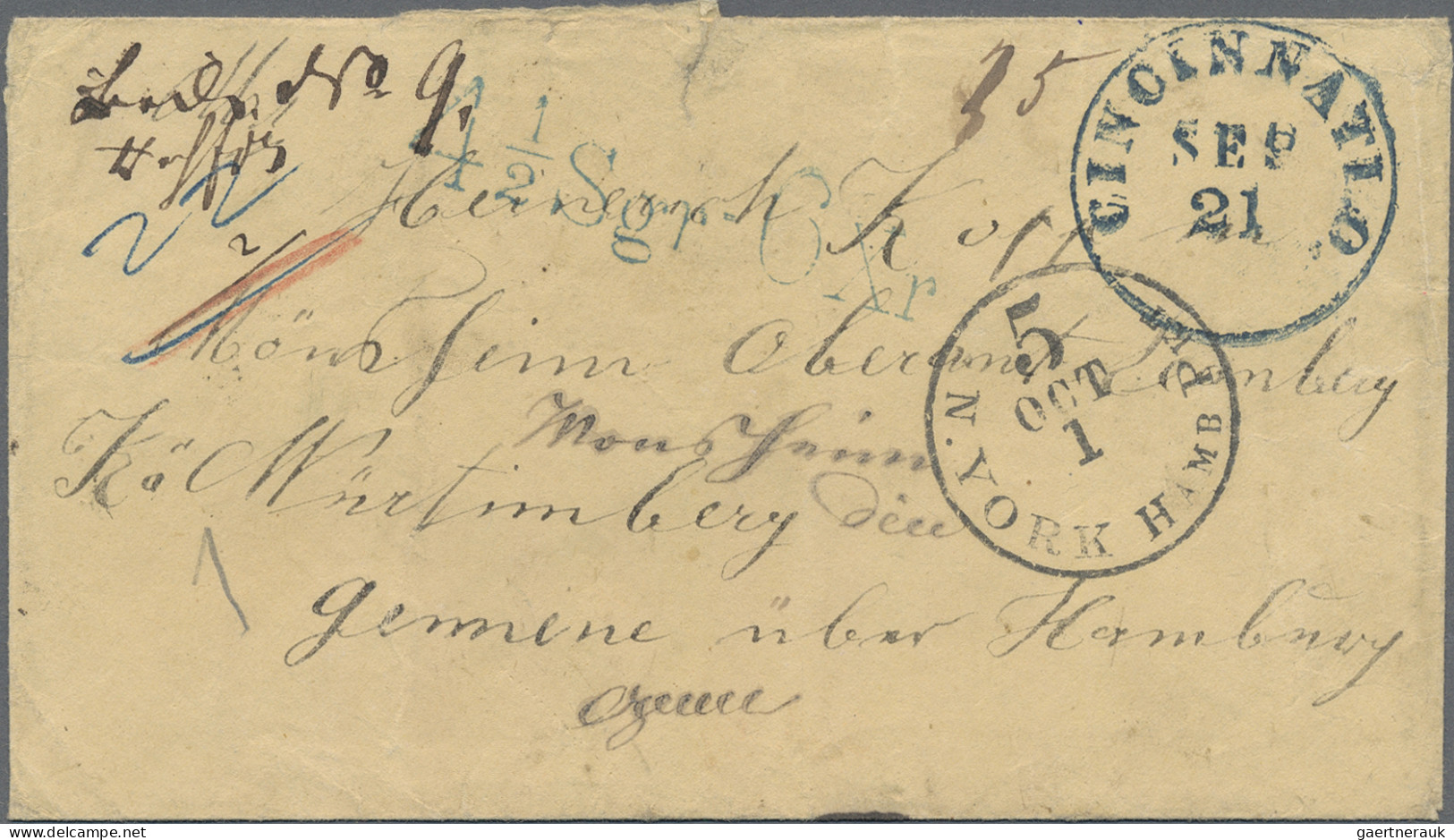 Hamburg - Stadtpostamt / Amerikanische Postexpedition: 1859/1860, 2 Briefe Auswa - Hamburg (Amburgo)