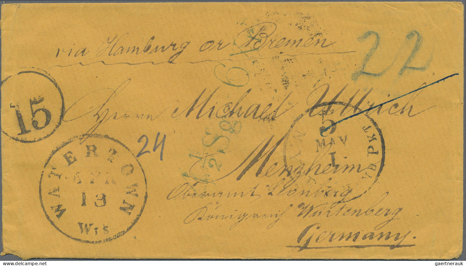Hamburg - Stadtpostamt / Amerikanische Postexpedition: 1859/1860, 2 Briefe Auswa - Hambourg