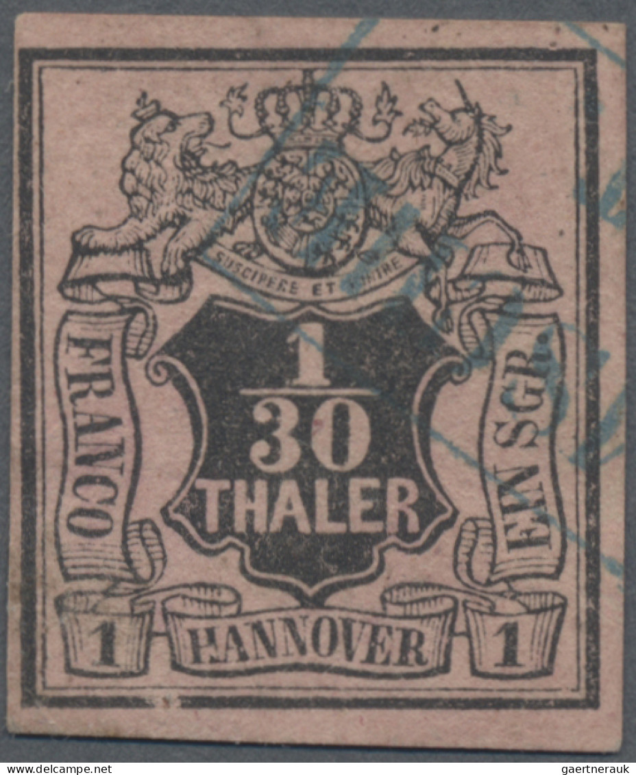 Hannover - Marken Und Briefe: 1855, 1/30 Thaler Auf Lebhaftrosalila Mit Kopfsteh - Hannover