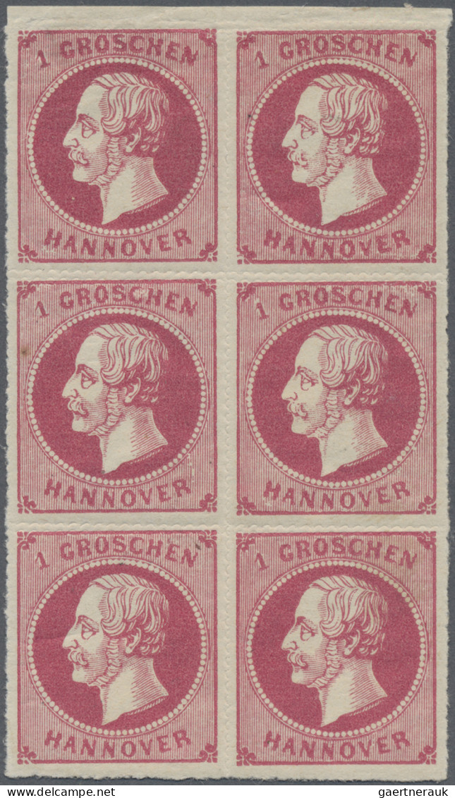 Hannover - Marken Und Briefe: 1864, 1 Gr. Rotkarmin, Rosa Gummierung, Senkrechte - Hanover