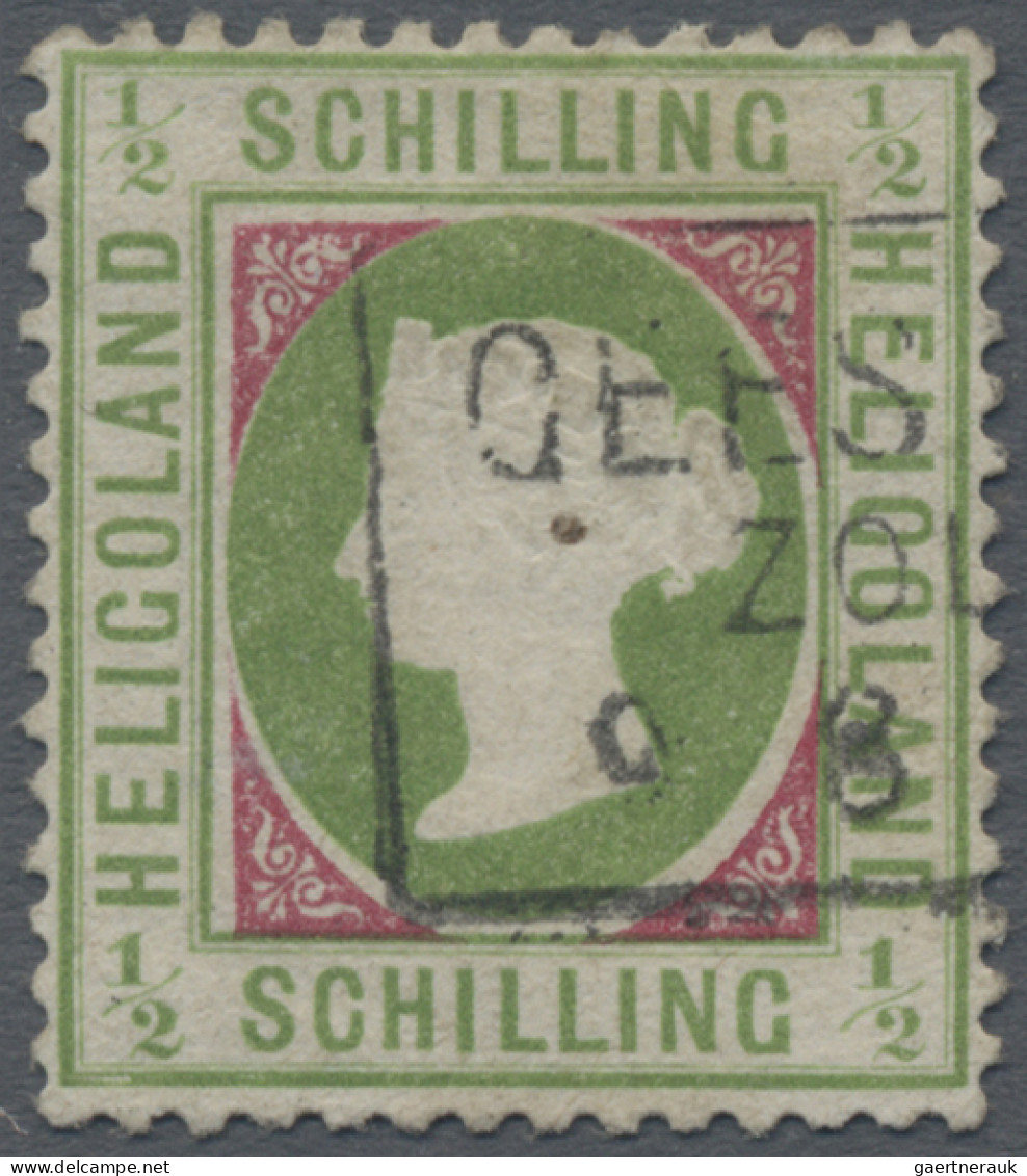 Helgoland - Marken Und Briefe: 1869, ½ Sch. Grünoliv/karminrot, Ra 3 GEESTEMÜNDE - Heligoland
