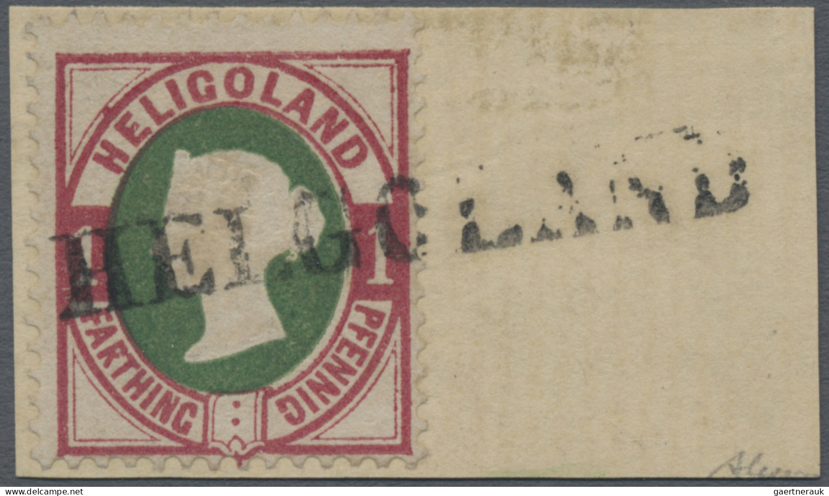 Helgoland - Marken Und Briefe: 1875, 1 Pfg. Lilakarmin/dunkelgrün, Gut Gezähntes - Héligoland