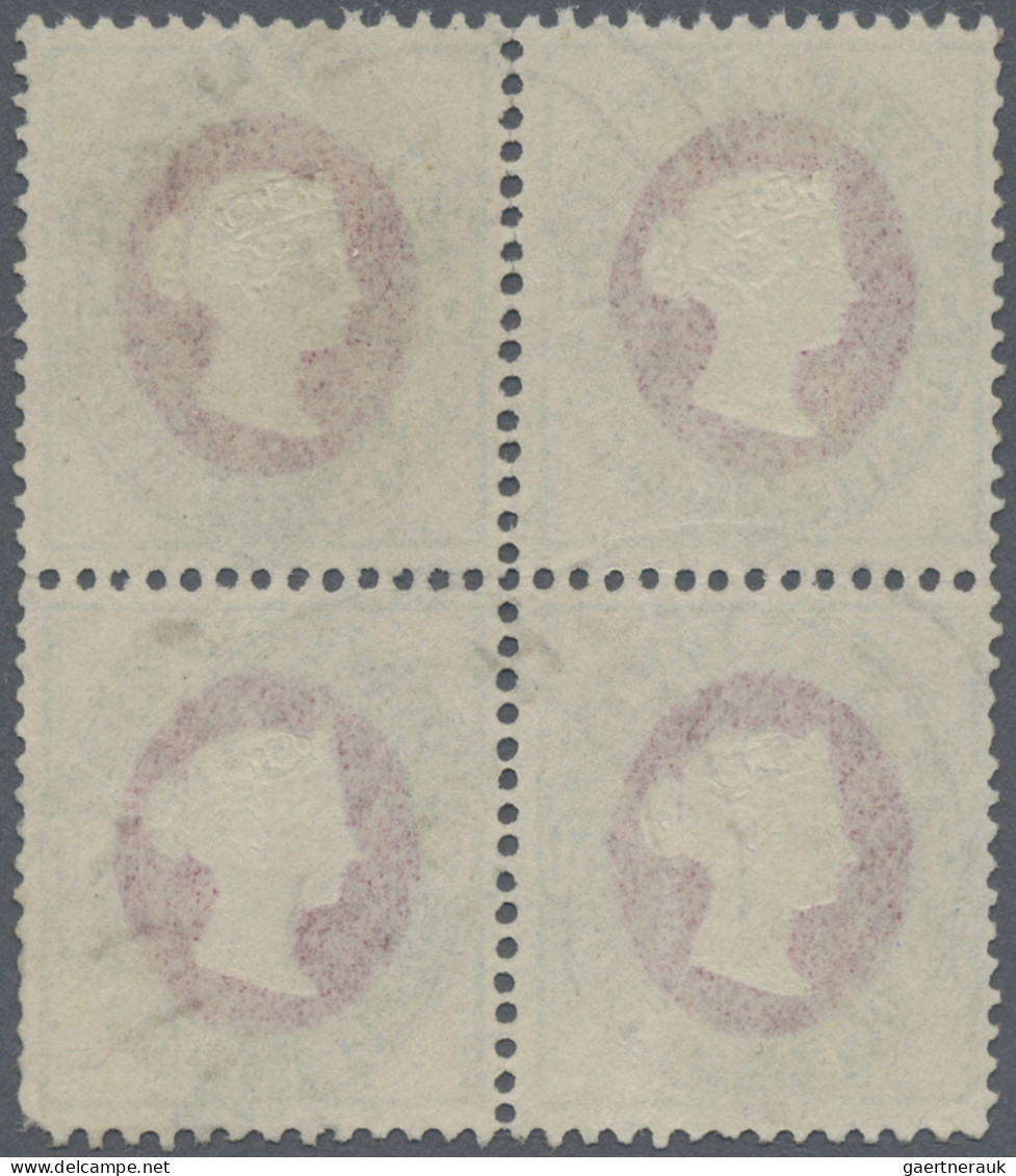 Helgoland - Marken Und Briefe: 1875, 50 Pfg. Grün/dunkelkarmin, Viererblock Mit - Héligoland