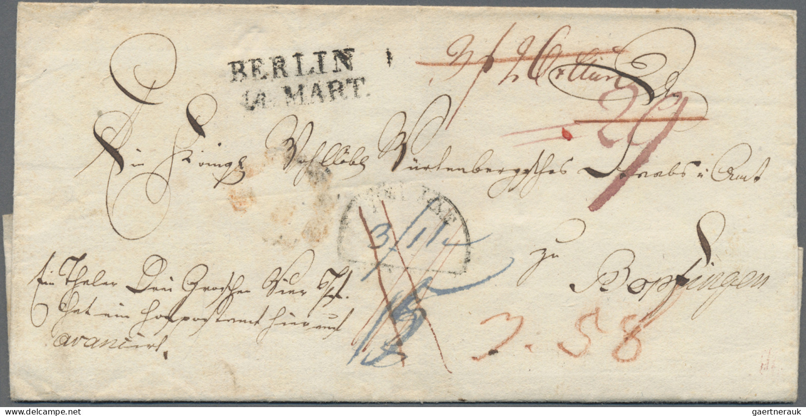 Preußen - Vorphilatelie: 1817, L2 "BERLIN" Auf Geld-Begleitbrief, Früher Beleg M - [Voorlopers