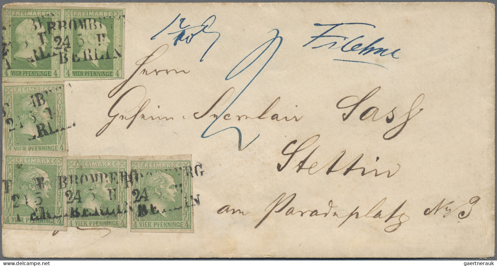 Preußen - Marken Und Briefe: 1856/1858, FARB- UND WERTSTUFENGLEICHE MISCHFRANKAT - Sonstige & Ohne Zuordnung