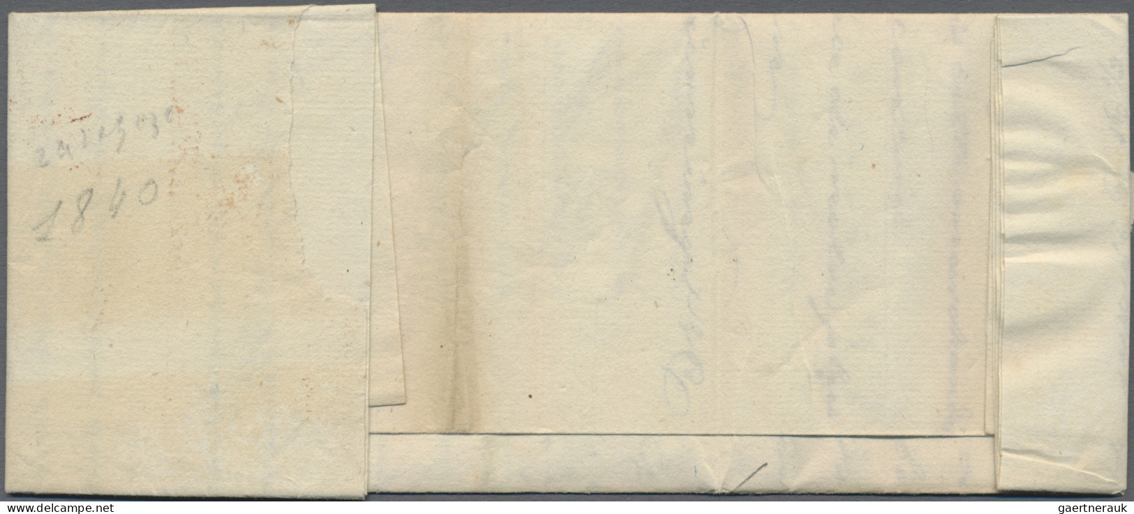 Sachsen - Vorphilatelie: 1840, R2 "HERNNHUTH 25 MAY 40" Mit Handschriftlichem "F - Prephilately