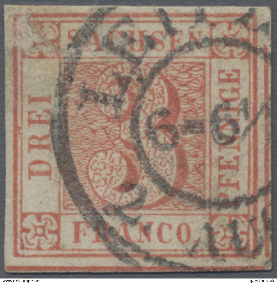 Sachsen - Marken Und Briefe: 1850 3 Pf. Rot Von Platte IV (gedruckt 1851), Bogen - Sachsen