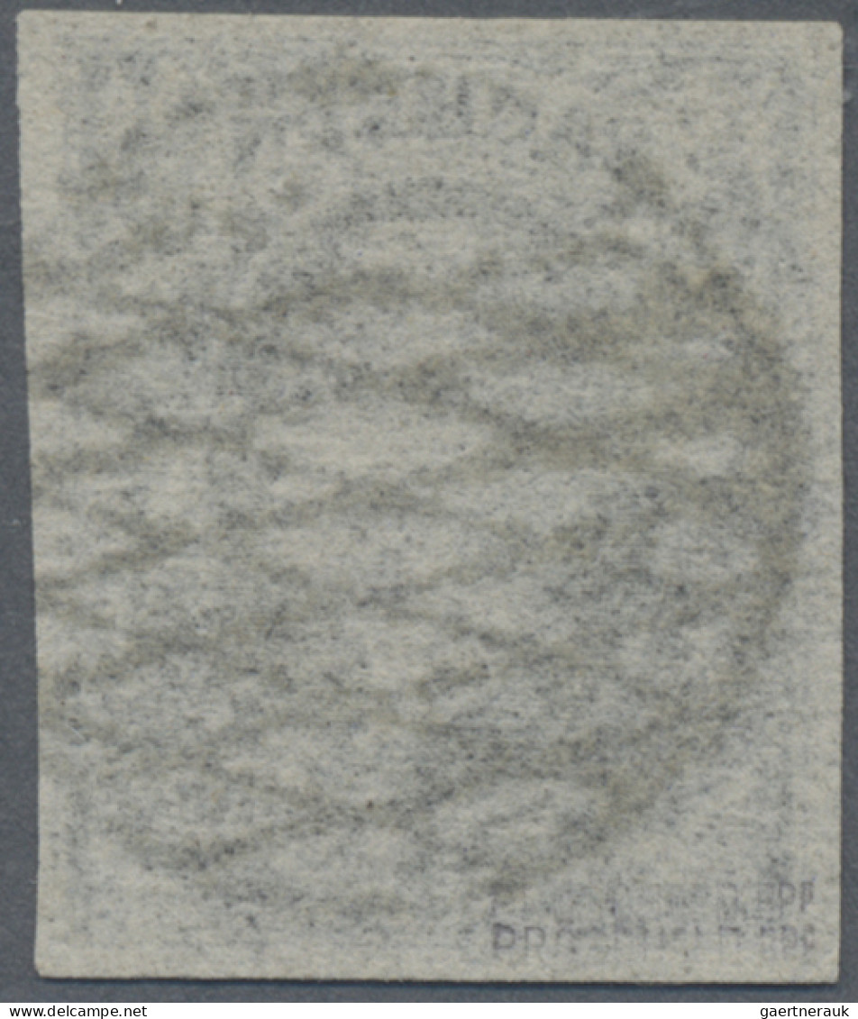 Sachsen - Marken Und Briefe: 1851, ½ Ngr Schwarz/mattgrau Auf Dünnem Papier Im N - Saxe