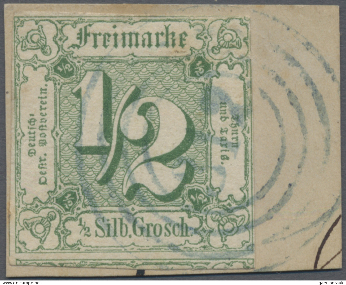 Thurn & Taxis - Nummernstempel: "312" (Georgenthal) In BLAU, Außergewöhnlich Kla - Autres & Non Classés