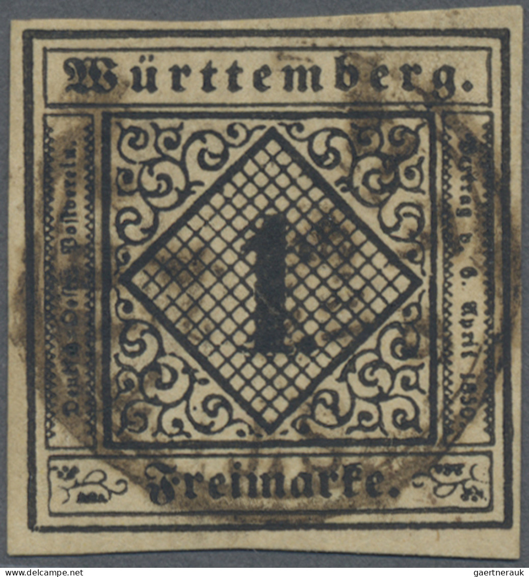 Württemberg - Marken Und Briefe: 1851, 1 Kr Schwarz Auf Mittelchromgelb, Type II - Other & Unclassified